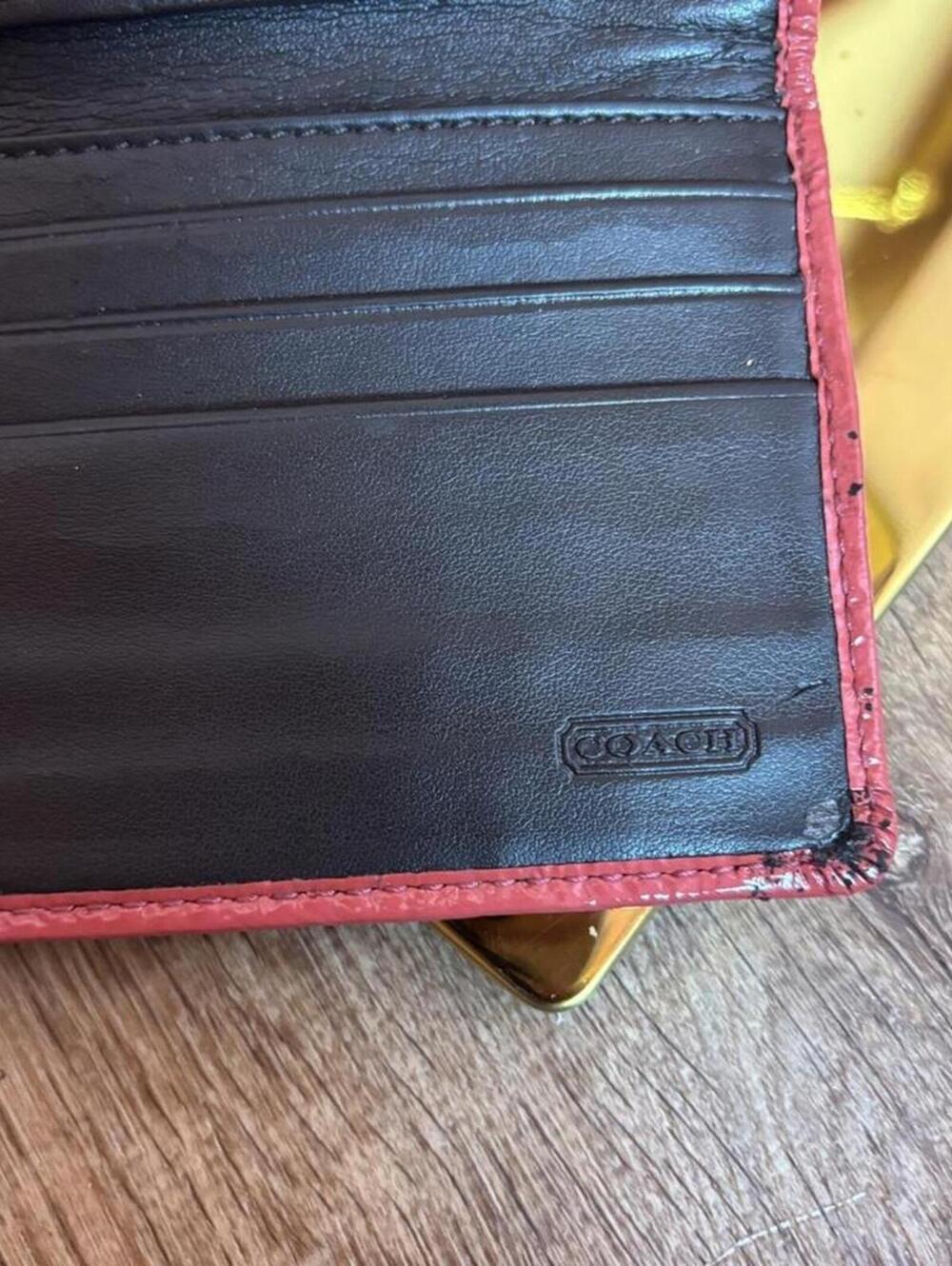 Coach Pink Wallet Trifold Leather - Picture 4 of 8